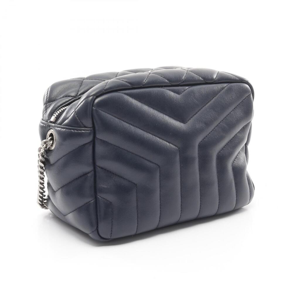 Saint Laurent Paris Loulou Bowling Shoulder Bag Leather Navy Blue